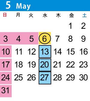 カレンダー5月