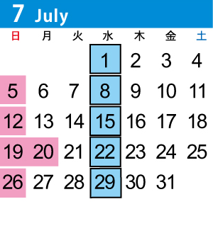 カレンダー7月